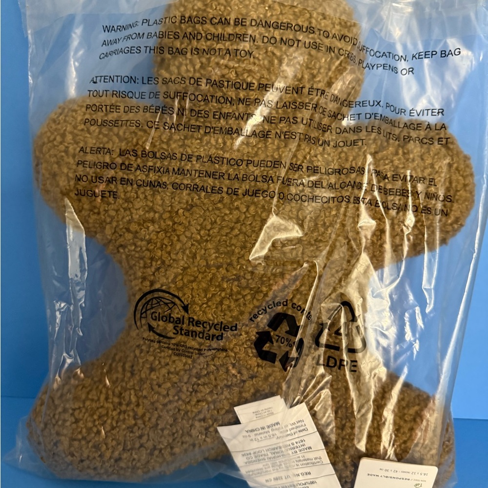 Pottery Barn Mr Spice Gingerbread pillow New in plastic - Picture 5 of 6